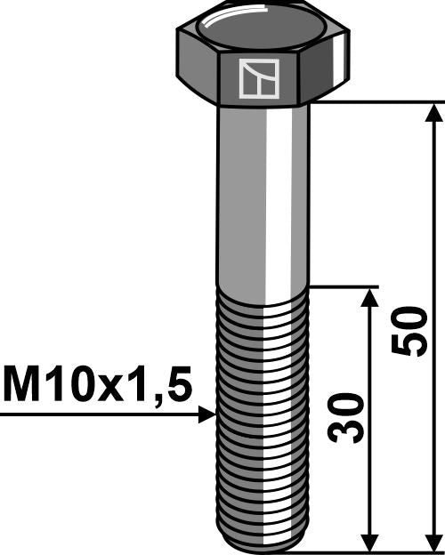 Hexagon bolt M10x1,5x50 without nut