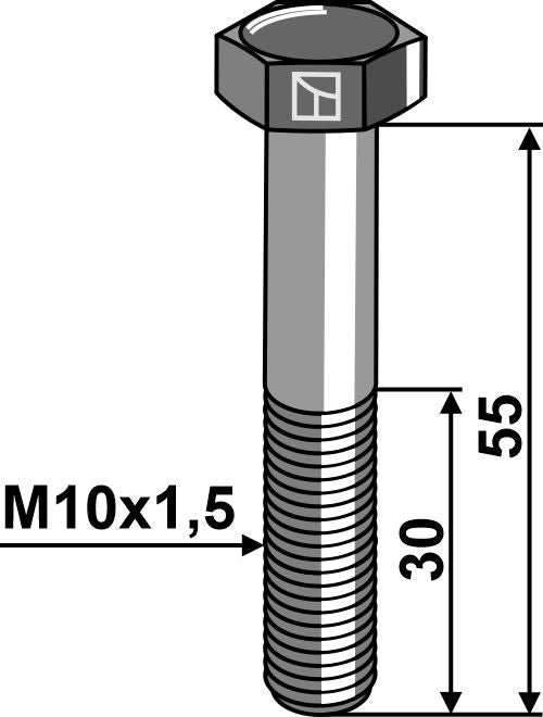 Hexagon bolt M10x1,5x55 without nut