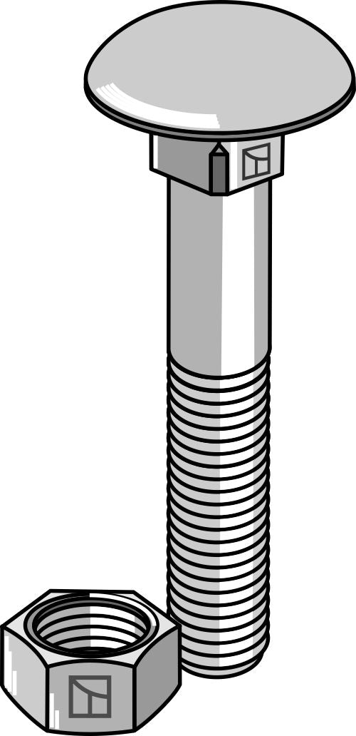 Bolt M10x1,5x60 galvanized with nut