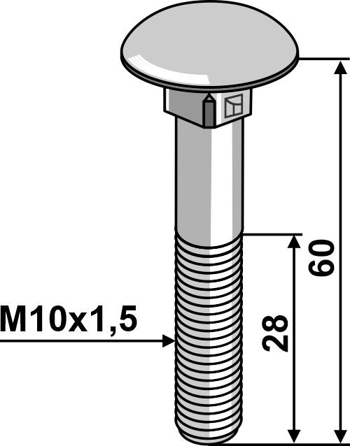 Bolt M10x1,5x60 galvanized without nut