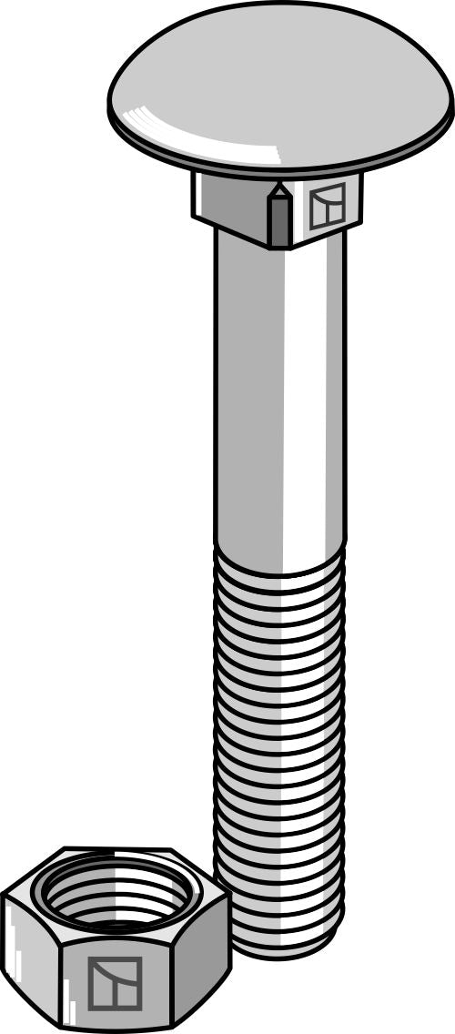 Bolt M10x1,5x70 galvanized with nut