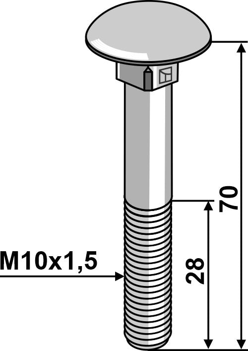 Bolt M10x1,50x70 galvanized without nut