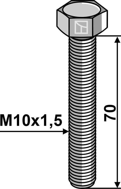 Hexagon bolt M10x1,5x70 without nut