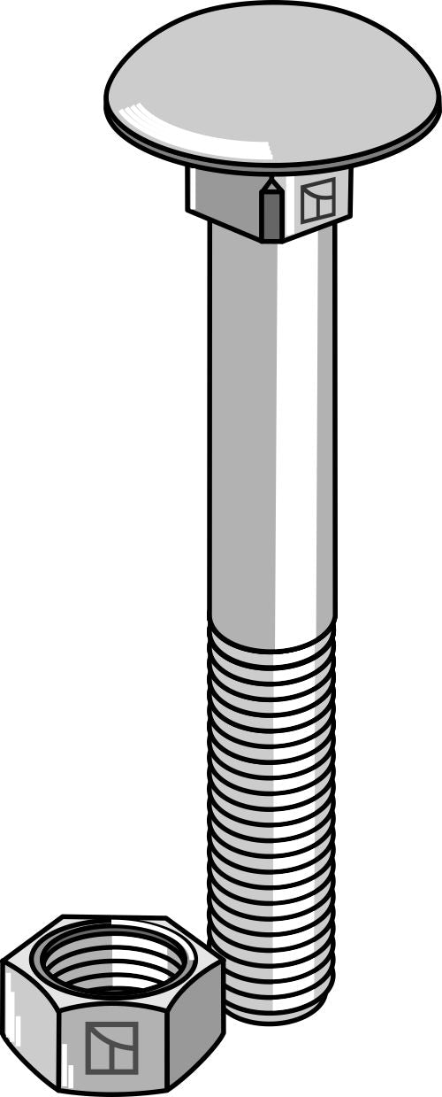 Bolt M10x1,5x80 m. møtrik - galvaniseret