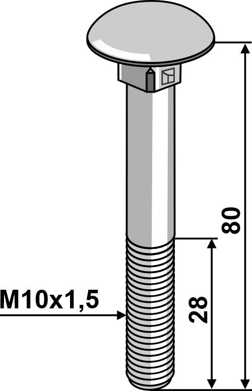 Saucer-head screw M10x1,5x80 galvanized