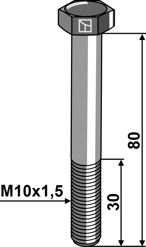 Hexagon bolt M10x1,5x80 without nut