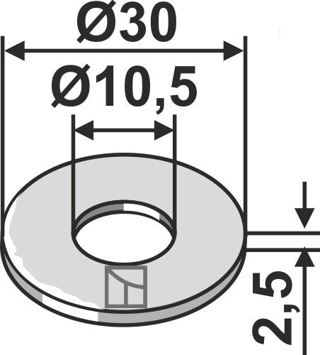 Washer Ø30x2,5xØ10,5 - DIN9021