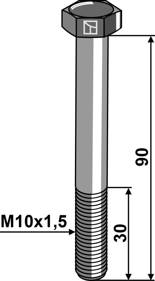 Hexagon bolt M10x1,5x90 without nut