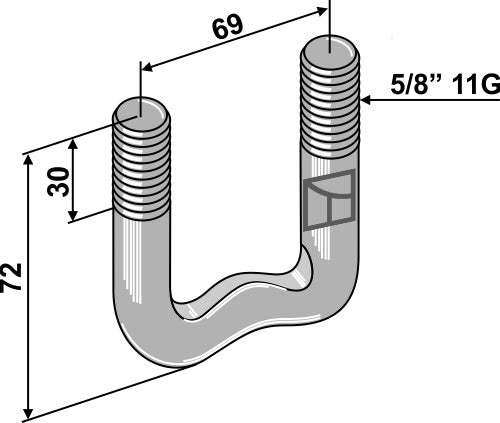 Stirrup bolt 5/8'' 11G