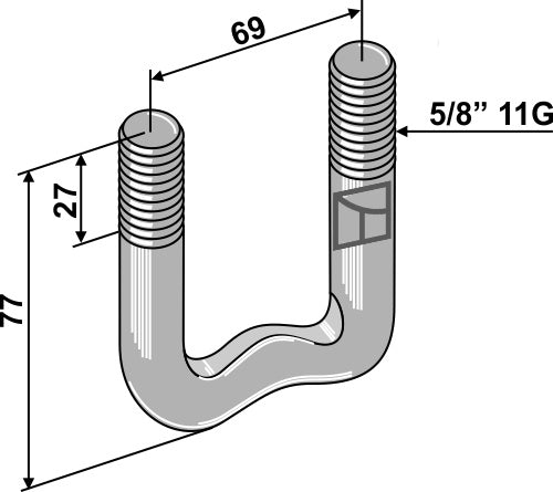 Stirrup bolt 5/8'' 11G
