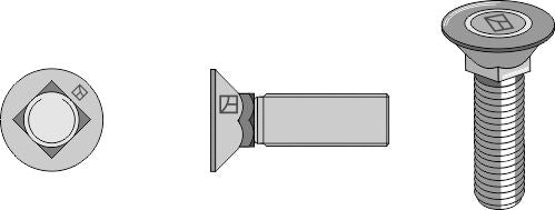 Plough bolt DIN608 M12x1,75x100 without hexagon nut