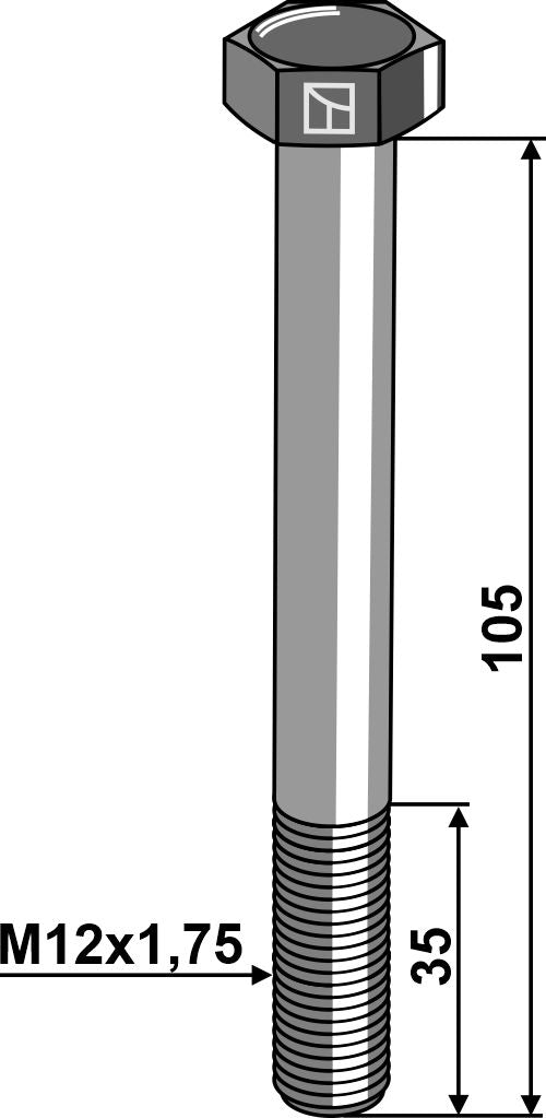 Hexagon bolt M12x1,75x105 without nut