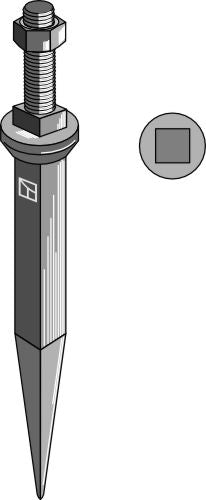 Harrow teeth from boron steel with square neck
