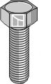 Hexagon bolt M12x1,75x20 without nut - galvanized