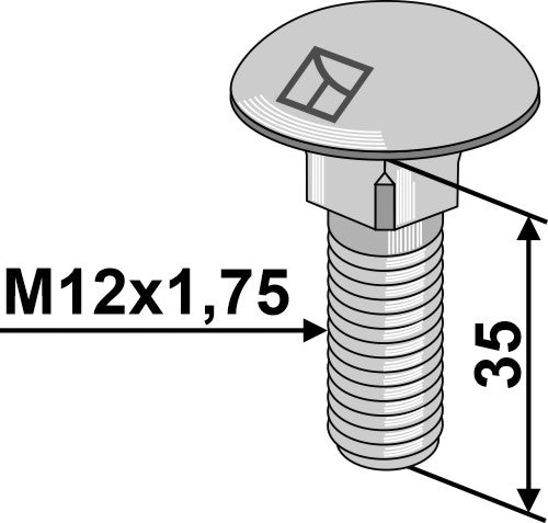 Saucer-head screw M12x1,75x35 - galvanized