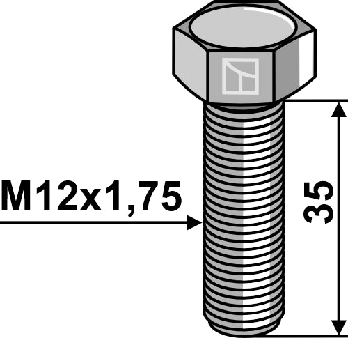 Hexagon bolt M12x1,75x35 without nut
