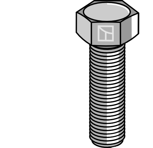 Hexagon bolt M12x1,75x35 without nut