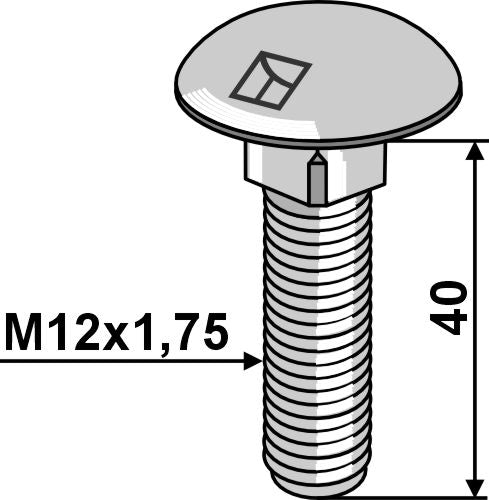 Saucer-head screw M12x1,75x40 - galvanized