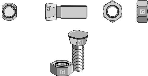 Plough bolt M12x1,75x40 with hexagon nut