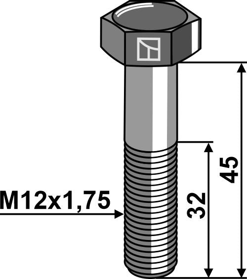 Hexagon bolt M12x1,75x45 without nut