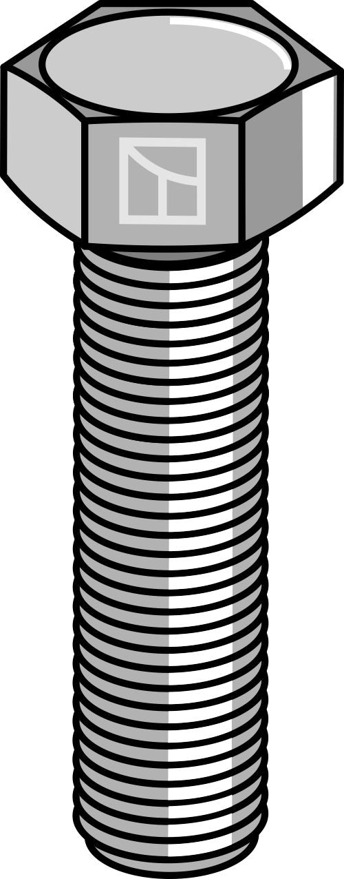 Hexagon bolt  M12x1,75x45 without nut - Galvanized