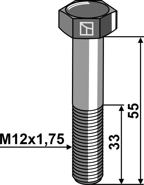 Hexagon bolts M12x1,75x55 without nut