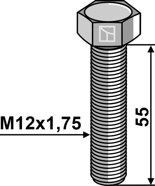 Hexagon bolt M12x1,75x55 without nut