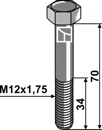 Shear bolt M12 without nut