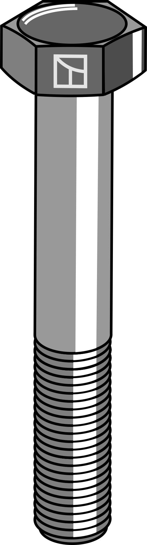 Hexagon bolt M12x1,75x70 without nut