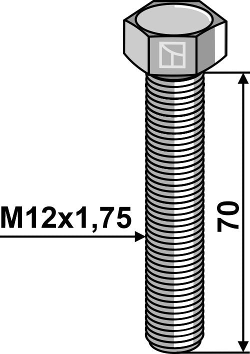 Hexagon bolt M12x1,75x70 without nut