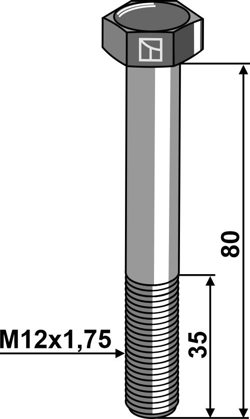 Hexagon bolt M12x1,75x80 without nut