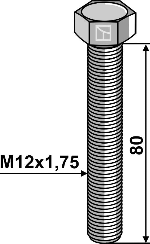 Hexagon bolt M12x1,75x80 without nut