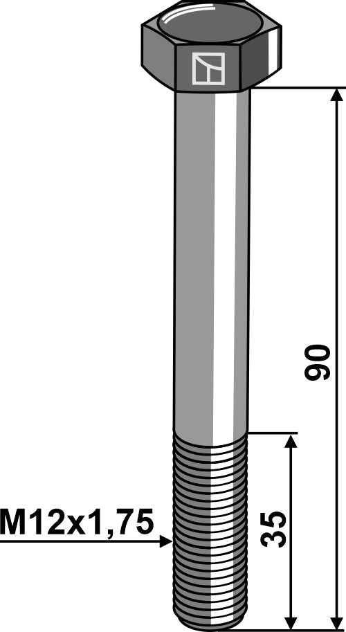 Hexagon bolt M12x1,75x90 without nut