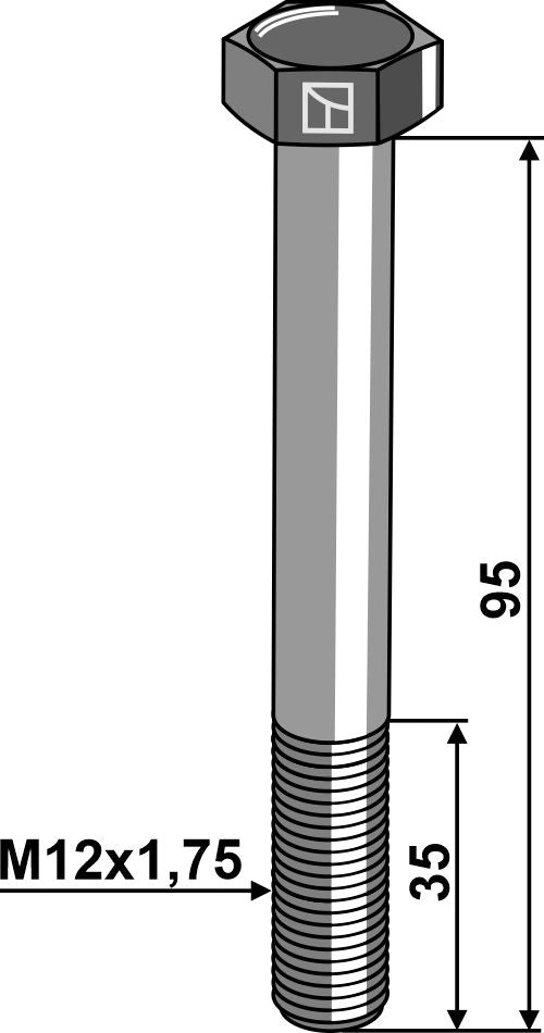 Hexagon bolt M12x1,75x95 without nut