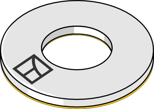 Damper washer Ø37x3xØ13 DIN 9021 A13 (Polyamide) self-adhesive