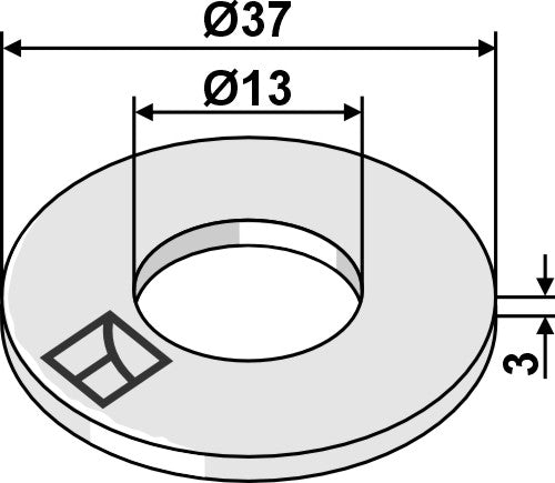 Washer Ø37x3xØ13 DIN 9021 A13 (Polyamide)