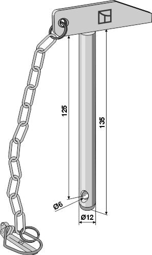 Socket pin with chain and linch pin