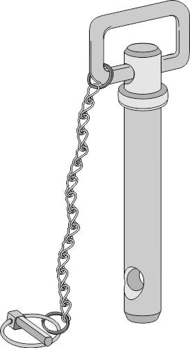 socket pin with chain and linch pin