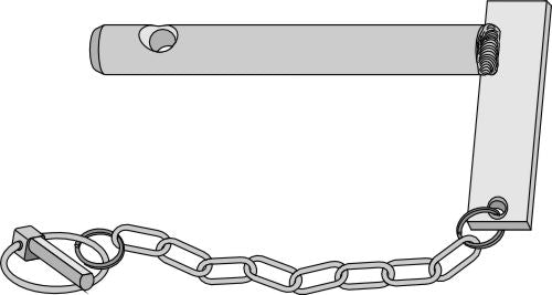 socket pin with chain and linch pin