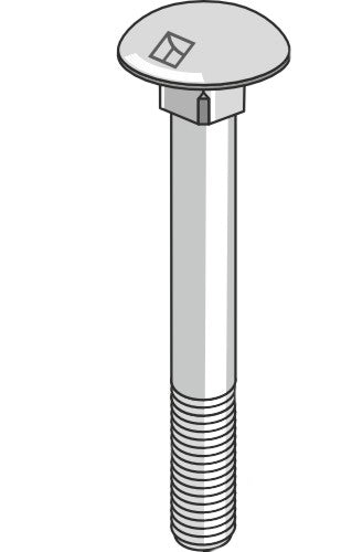 Bolt M14 galvanized without nut