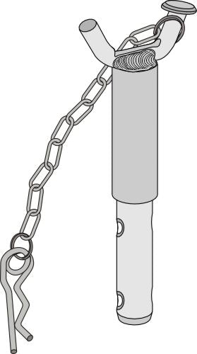 Double pin with handle, chain and spring pin