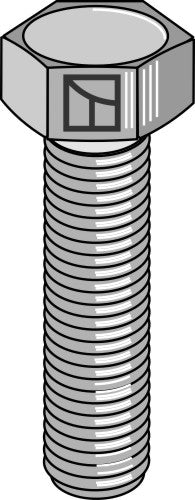 Hexagon bolt M14x2x45 without nut - galvanized
