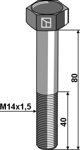 Hexagon bolt M14x1,5x80 without nut