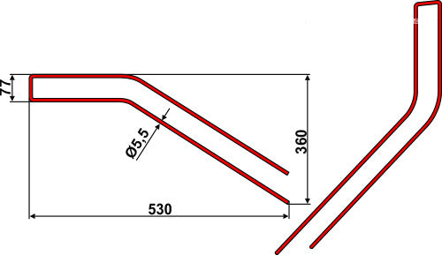 Hay rake tine Ø5,5