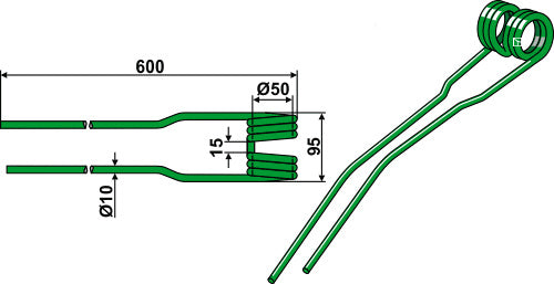 Hay rake tine Ø10