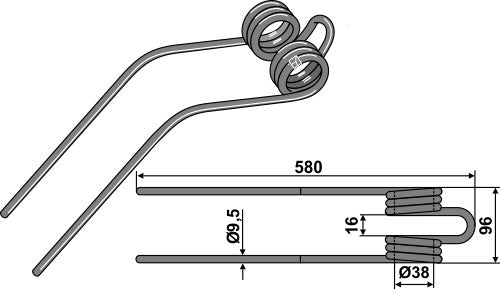 Hay rake tine Ø9,5