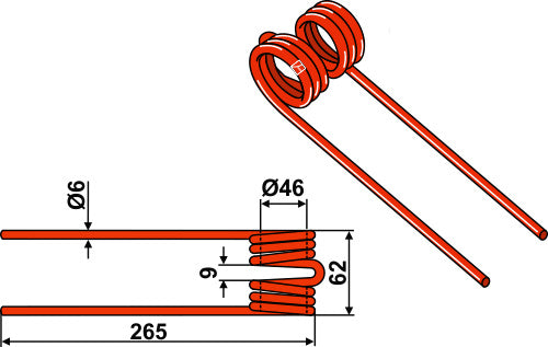 Hay rake tine Ø6