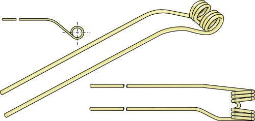 Hay rake tine Ø10,5 - right
