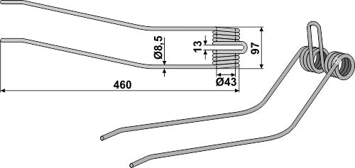 Hay rake tine Ø8,5