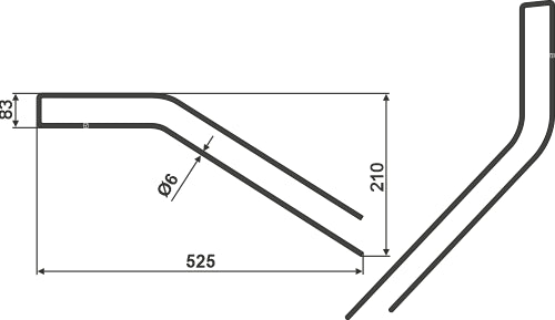 Hay rake tine Ø6